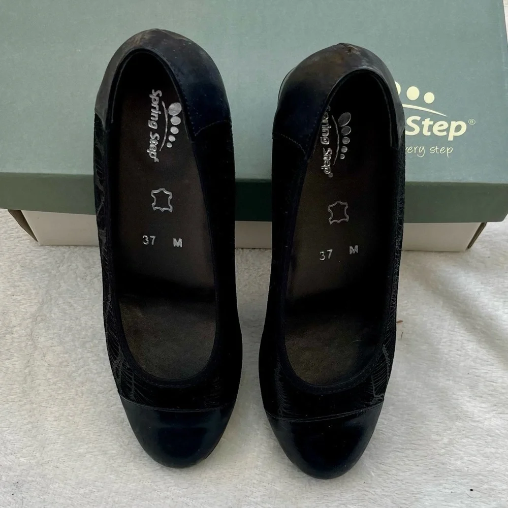 Spring Step Norma Leather Heel Shoes Size 6-7